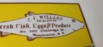 Vintage Fish Eggs Produce Sign – Willard Dealer Porcelain Advertising Sign - Image 8