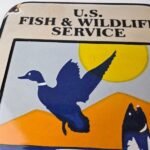 Vintage Fish Wildlife Sign – Agricultural Outdoor US Gas Pump Porcelain Sign - Image 3