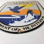 Vintage Fish Wildlife Sign – Agricultural Outdoor US Gas Pump Porcelain Sign - Image 10