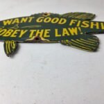 Vintage Fishing Obey Law Sign – Fish Wildlife Signage Porcelain Gas Pump Sign - Image 10