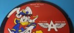 VINTAGE FLYING A GASOLINE PORCELAIN GAS OIL SERVICE DONALD DUCK PUMP PLATE SIGN - Image 13