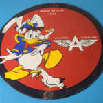 VINTAGE FLYING A GASOLINE PORCELAIN GAS OIL SERVICE DONALD DUCK PUMP PLATE SIGN