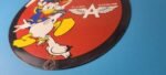 VINTAGE FLYING A GASOLINE PORCELAIN GAS OIL SERVICE DONALD DUCK PUMP PLATE SIGN - Image 10
