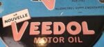 VINTAGE FLYING A GASOLINE PORCELAIN VEEDOL MOTOR OIL SERVICE GAS PUMP PLATE SIGN - Image 4