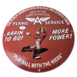 Vintage Flying A Gasoline Sign – 49ers Football Sports Porcelain Gas Pump Sign