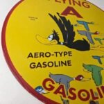 Vintage Flying A Gasoline Sign – Aviation Ducks Porcelain Gas Service Pump Sign - Image 6