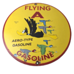 Vintage Flying A Gasoline Sign – Aviation Ducks Porcelain Gas Service Pump Sign