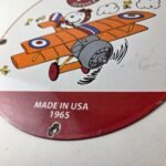 Vintage Flying A Gasoline Sign – Aviation Snoopy Porcelain Gas Pump Sign - Image 14