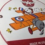 Vintage Flying A Gasoline Sign – Aviation Snoopy Porcelain Gas Pump Sign - Image 6