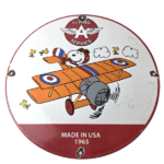 Vintage Flying A Gasoline Sign – Aviation Snoopy Porcelain Gas Pump Sign