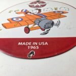 Vintage Flying A Gasoline Sign – Aviation Snoopy Porcelain Gas Pump Sign - Image 10