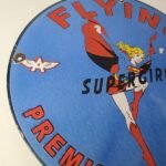 Vintage Flying A Gasoline Sign – Aviation Super Girl Porcelain Gas Pump Sign - Image 6