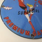 Vintage Flying A Gasoline Sign – Aviation Super Girl Porcelain Gas Pump Sign - Image 7