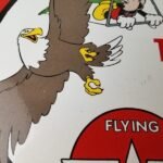 Vintage Flying A Gasoline Sign – Porcelain Aviation Service Hang Glider Sign - Image 4