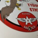 Vintage Flying A Gasoline Sign – Porcelain Aviation Service Hang Glider Sign - Image 7