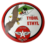 Vintage Flying A Gasoline Sign – Porcelain Aviation Service Hang Glider Sign