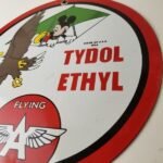 Vintage Flying A Gasoline Sign – Porcelain Aviation Service Hang Glider Sign - Image 9