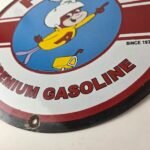 Vintage Flying A Gasoline Sign – Porcelain Aviation Service Hang Glider Sign - Image 13