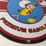 Vintage Flying A Gasoline Sign – Porcelain Aviation Service Hang Glider Sign - Image 10