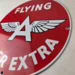 Vintage Flying A Gasoline Sign – Super Extra Aviation Gas Pump Porcelain Sign - Image 13