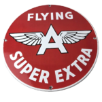 Vintage Flying A Gasoline Sign – Super Extra Aviation Gas Pump Porcelain Sign