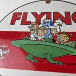 Vintage Flying A Gasoline Sign – The Jetsons Gas Service Station Porcelain Sign - Image 3
