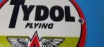 Vintage Flying A Gasoline Sign – Tydol Flying Aviation Gas Pump Porcelain Sign - Image 3