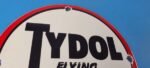 Vintage Flying A Gasoline Sign – Tydol Flying Aviation Gas Pump Porcelain Sign - Image 5