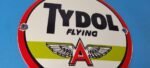Vintage Flying A Gasoline Sign – Tydol Flying Aviation Gas Pump Porcelain Sign - Image 6