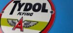 Vintage Flying A Gasoline Sign – Tydol Flying Aviation Gas Pump Porcelain Sign - Image 9