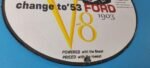 Vintage Ford Sign – Porcelain V8 Automobile Parts Service Gas Pump Sign - Image 7