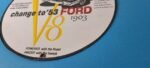 Vintage Ford Sign – Porcelain V8 Automobile Parts Service Gas Pump Sign - Image 10