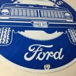 Vintage Ford Trucks Service Porcelain Sign – Gas Pump Porcelain Auto Sign - Image 11