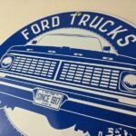 Vintage Ford Trucks Service Porcelain Sign – Gas Pump Porcelain Auto Sign - Image 12
