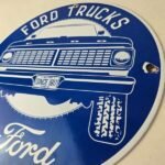 Vintage Ford Trucks Service Porcelain Sign – Gas Pump Porcelain Auto Sign - Image 13