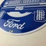 Vintage Ford Trucks Service Porcelain Sign – Gas Pump Porcelain Auto Sign - Image 14