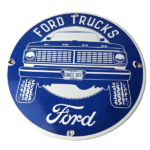 Vintage Ford Trucks Service Porcelain Sign – Gas Pump Porcelain Auto Sign