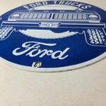 Vintage Ford Trucks Service Porcelain Sign – Gas Pump Porcelain Auto Sign - Image 10
