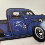 Vintage Ford Trucks Sign – Gas Motor Oil Pump Automotive Service Porcelain Sign - Image 5