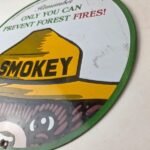Vintage Forest Service Gas Pump Sign – Smokey the Bear Porcelain Sign - Image 13