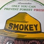 Vintage Forest Service Gas Pump Sign – Smokey the Bear Porcelain Sign - Image 3