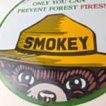 Vintage Forest Service Gas Pump Sign – Smokey the Bear Porcelain Sign - Image 4