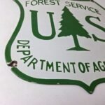 Vintage Forest Service Porcelain Sign – Agricultural National Park Gasoline Sign - Image 11