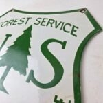 Vintage Forest Service Porcelain Sign – Agricultural National Park Gasoline Sign - Image 12