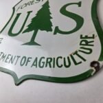 Vintage Forest Service Porcelain Sign – Agricultural National Park Gasoline Sign - Image 14
