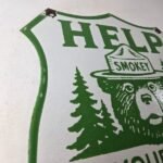 Vintage Forest Service Porcelain Sign – Help Smokey Bear Prevent Fires Ad Sign - Image 5