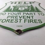 Vintage Forest Service Porcelain Sign – Help Smokey Bear Prevent Fires Ad Sign - Image 10