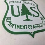 Vintage Forest Service Sign – Agricultural National Park Gasoline Porcelain Sign - Image 11