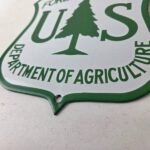 Vintage Forest Service Sign – Agricultural National Park Gasoline Porcelain Sign - Image 14