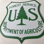 Vintage Forest Service Sign – Agricultural National Park Gasoline Porcelain Sign - Image 4